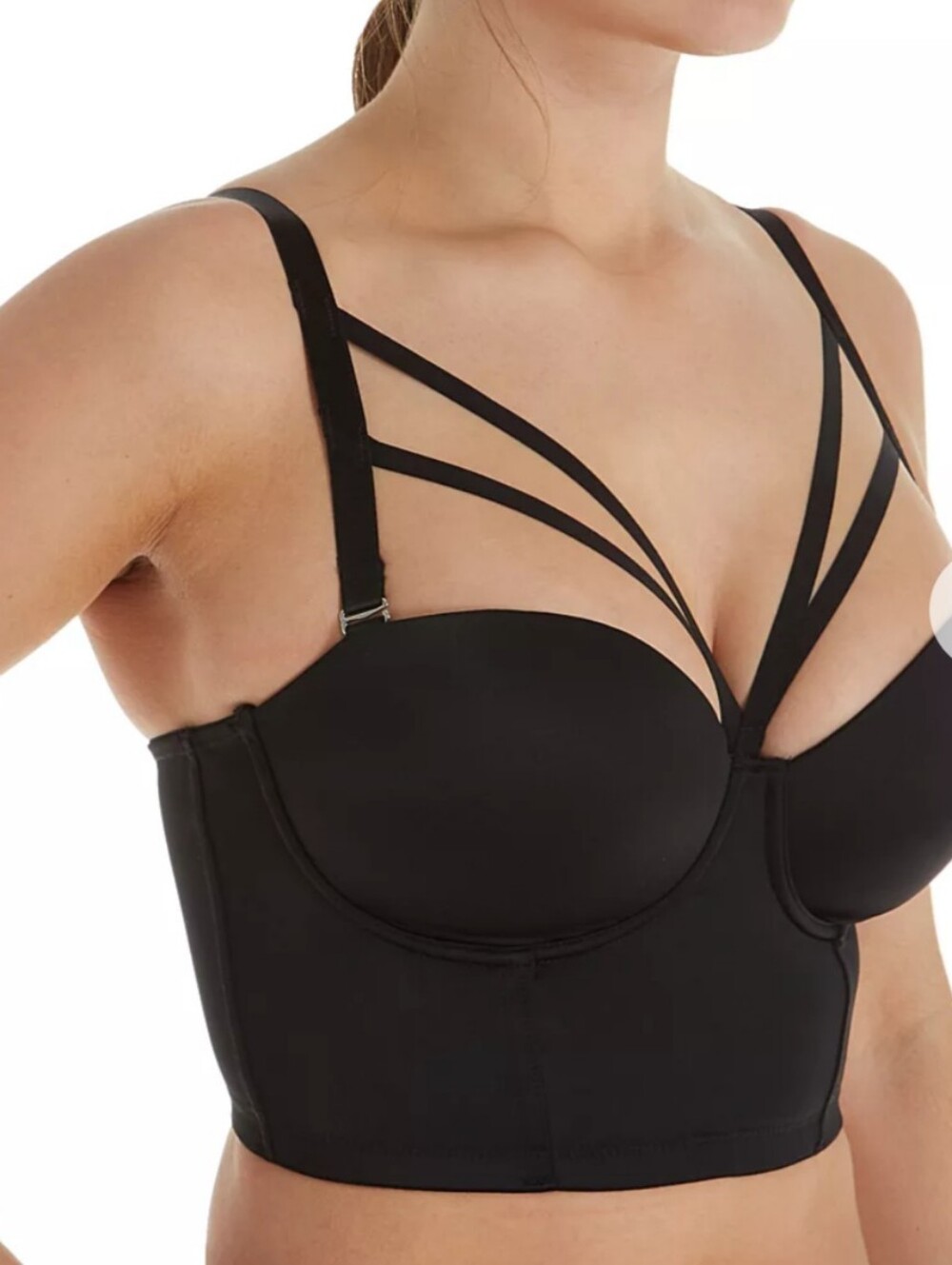Pour Moi Contradiction Contradiction Strapped Padded Bustier Bra UK 32FF Black